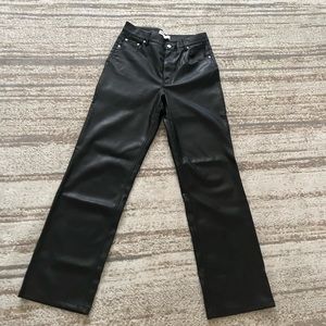Leather full length pants